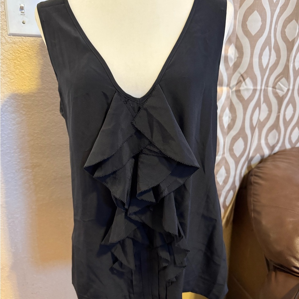 Tory Burch ruffle silk black blouse